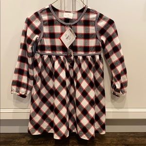 Hannah Andersson Girls Dress 110 buffalo plaid new